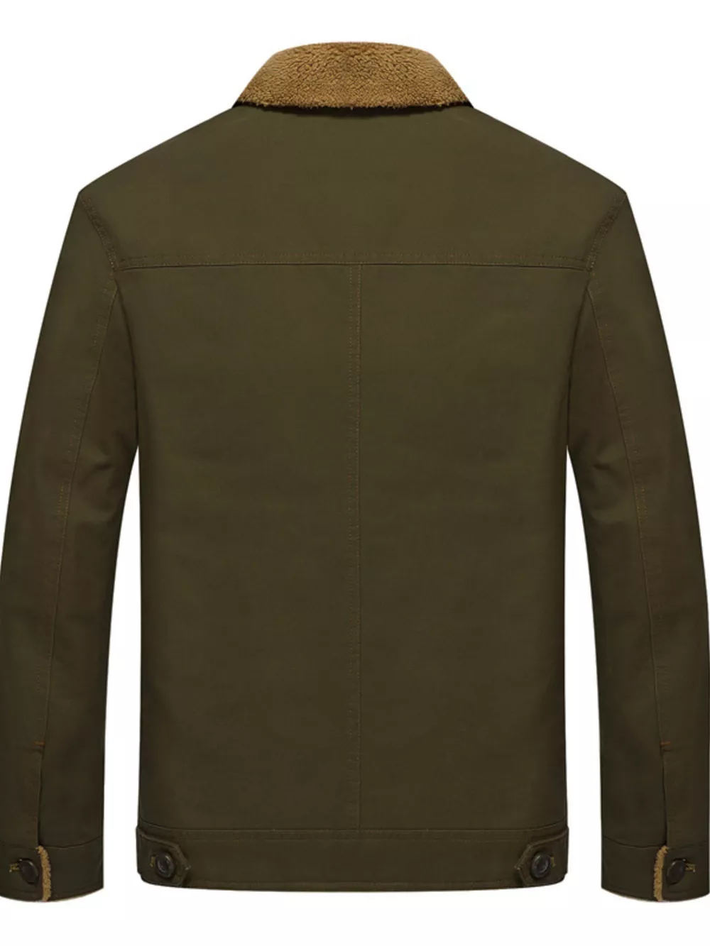 Men's Plus Size Button Up Fleece Lined Jacket, image 3