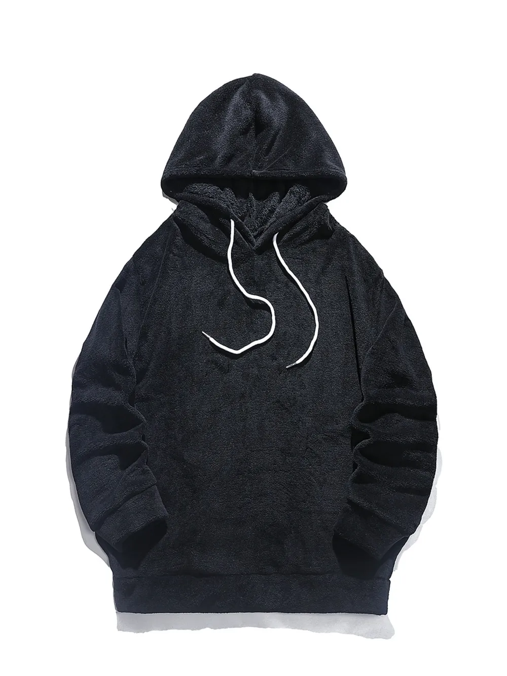Men's Drawstring Long Sleeve Fleece Hoodie, image 2