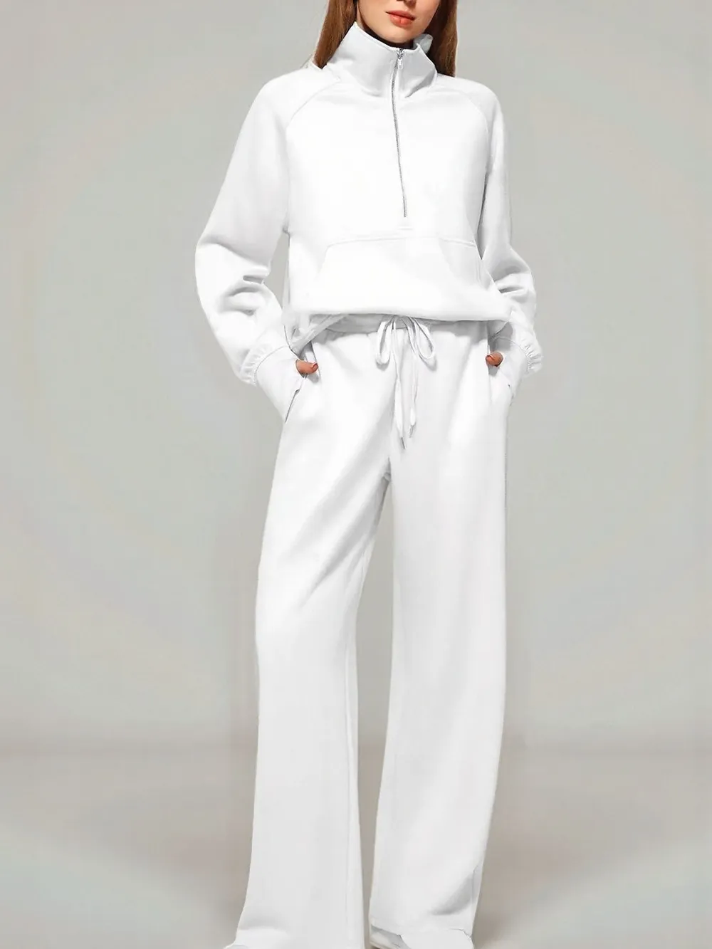 Half Zip Long Sleeve Top and Pants Set, image 16