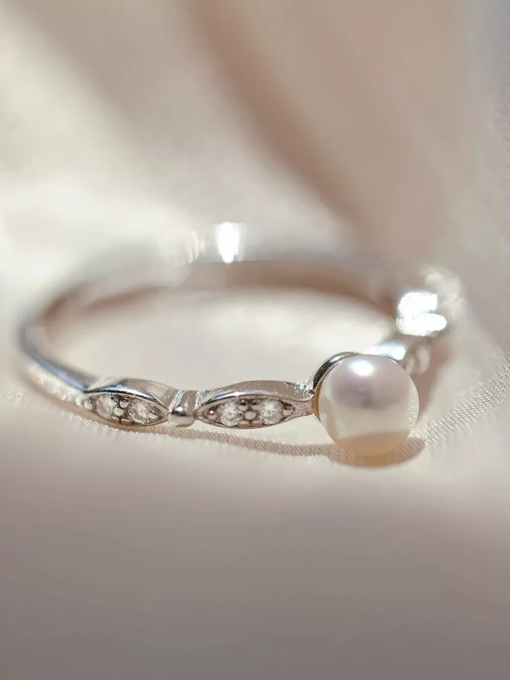 925 Sterling Silver Pearl Ring, image 4