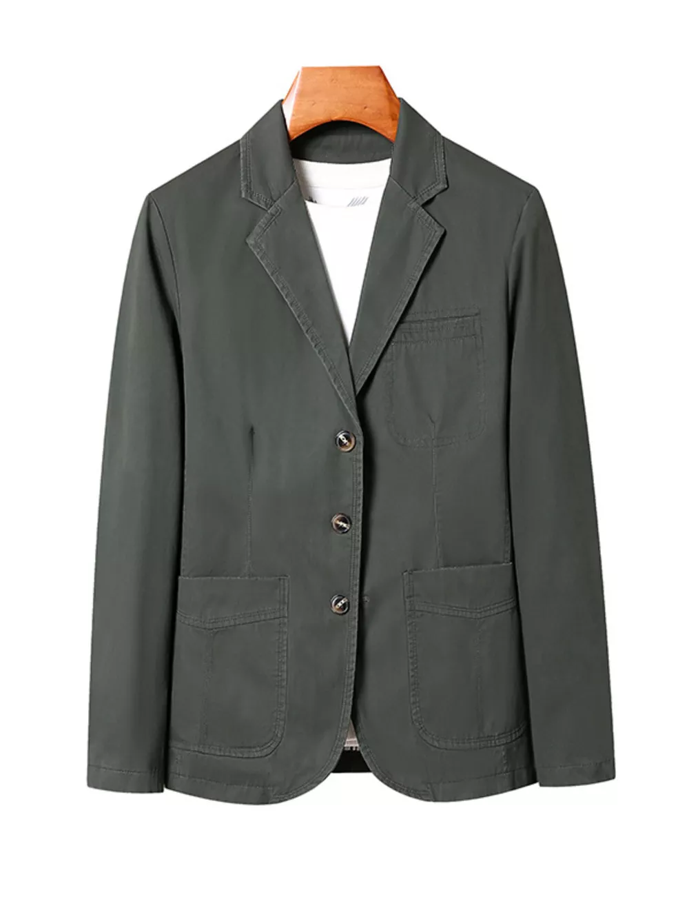 Men's Plus Size Lapel Collar Long Sleeve Blazer, image 12