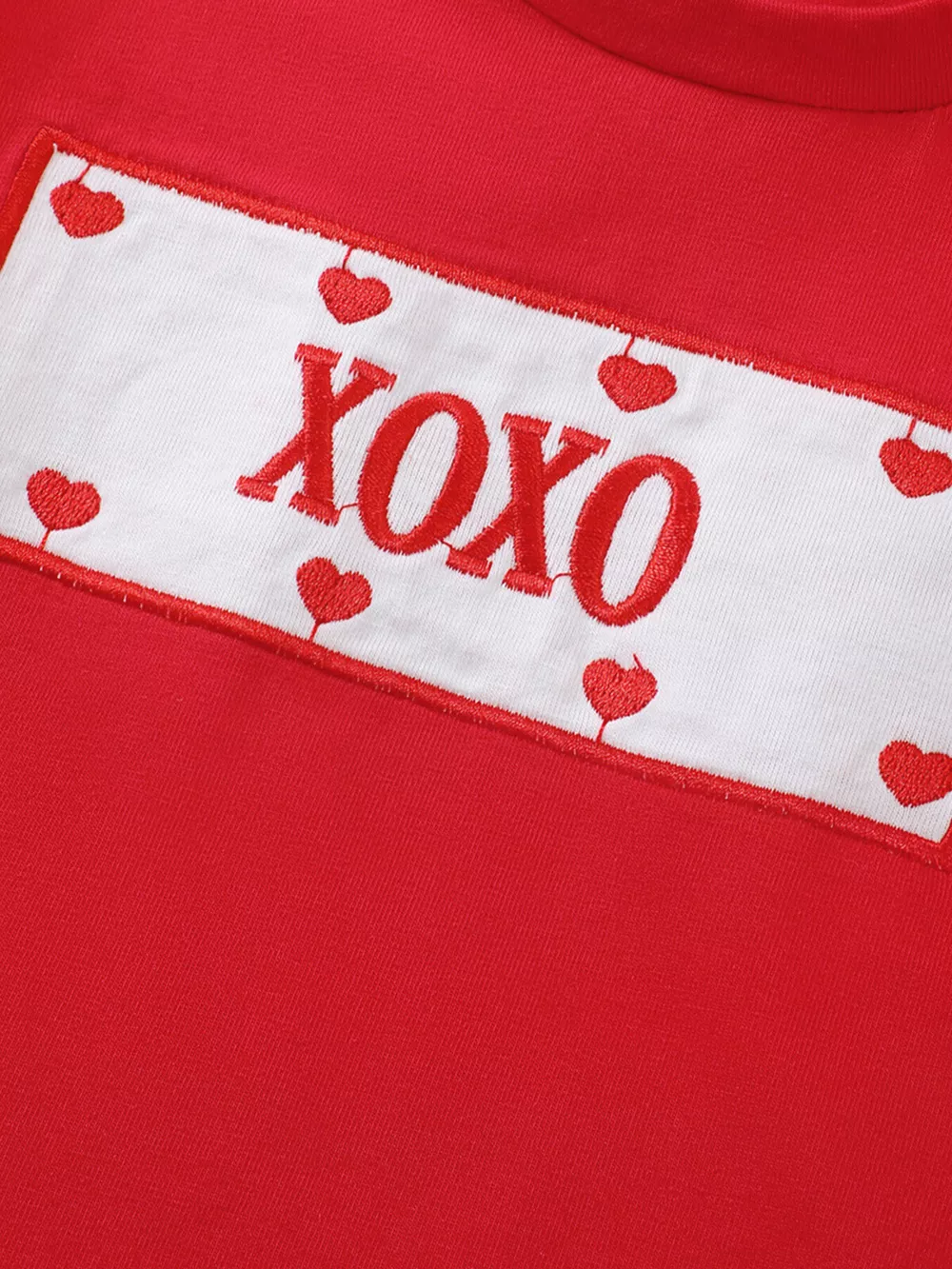 Children's XOXO Heart Print T-shirt & Gingham Shorts Set, image 4