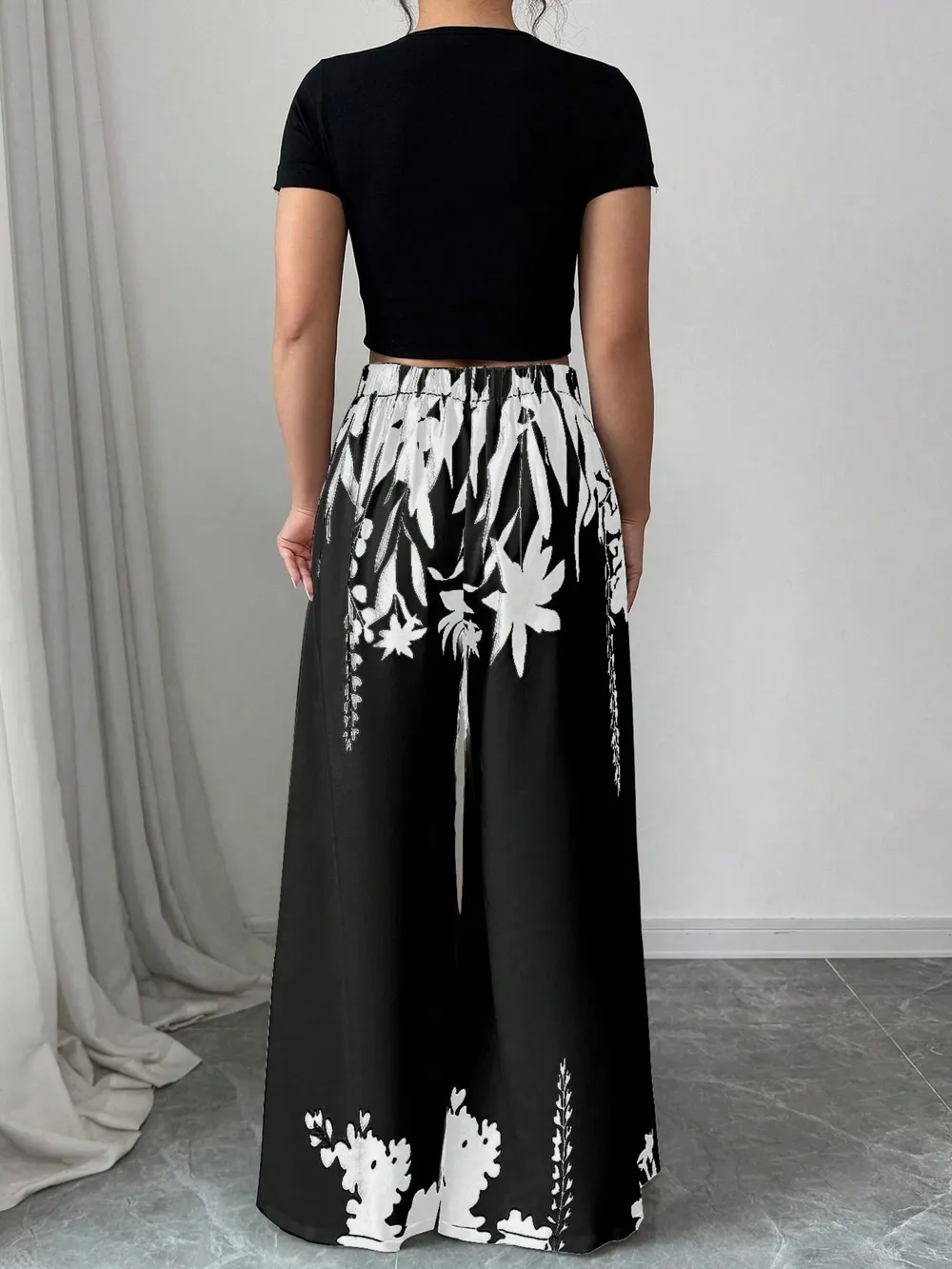 Printed Wide Leg Pants, image 5