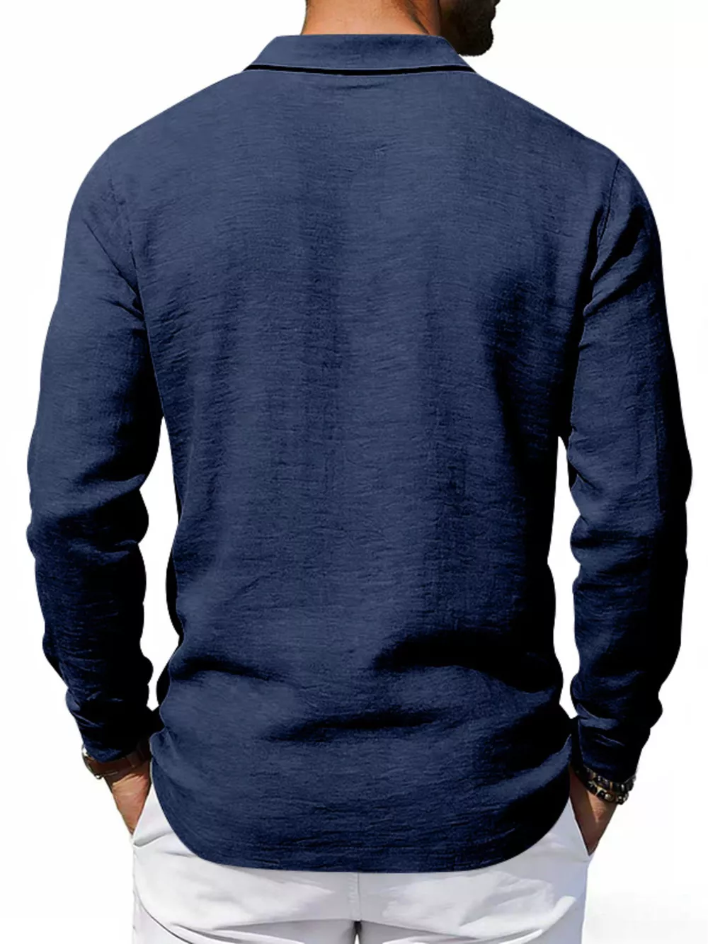 Men's Full Size Classic Long Sleeve Polo Plus Size, image 3