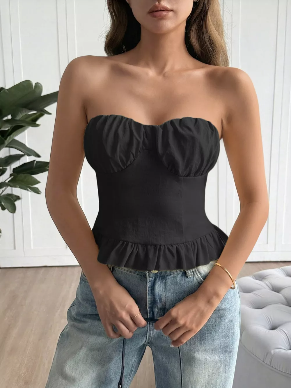Ruffled Hem Tube Top, image 9