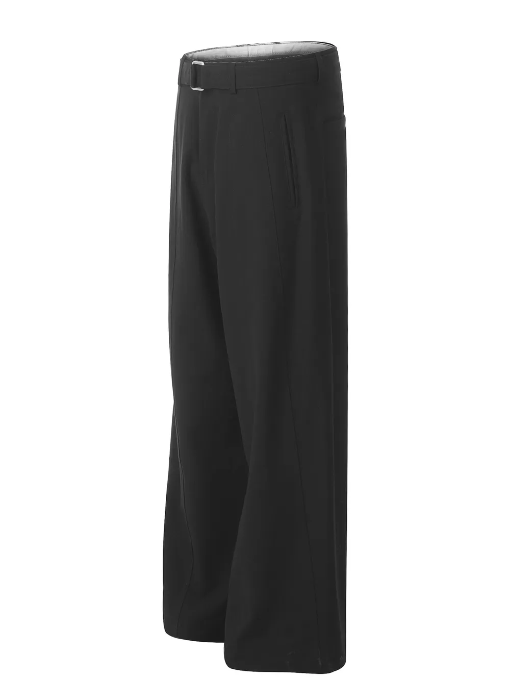 Men's Wide Leg High Waist Pants with Belt, image 2