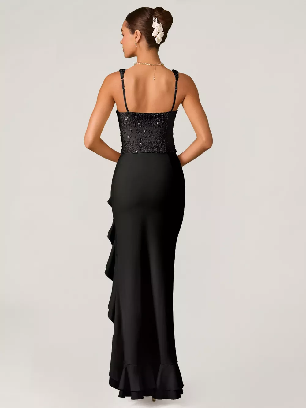 Sequin Ruffle Hem Maxi Dress, image 5