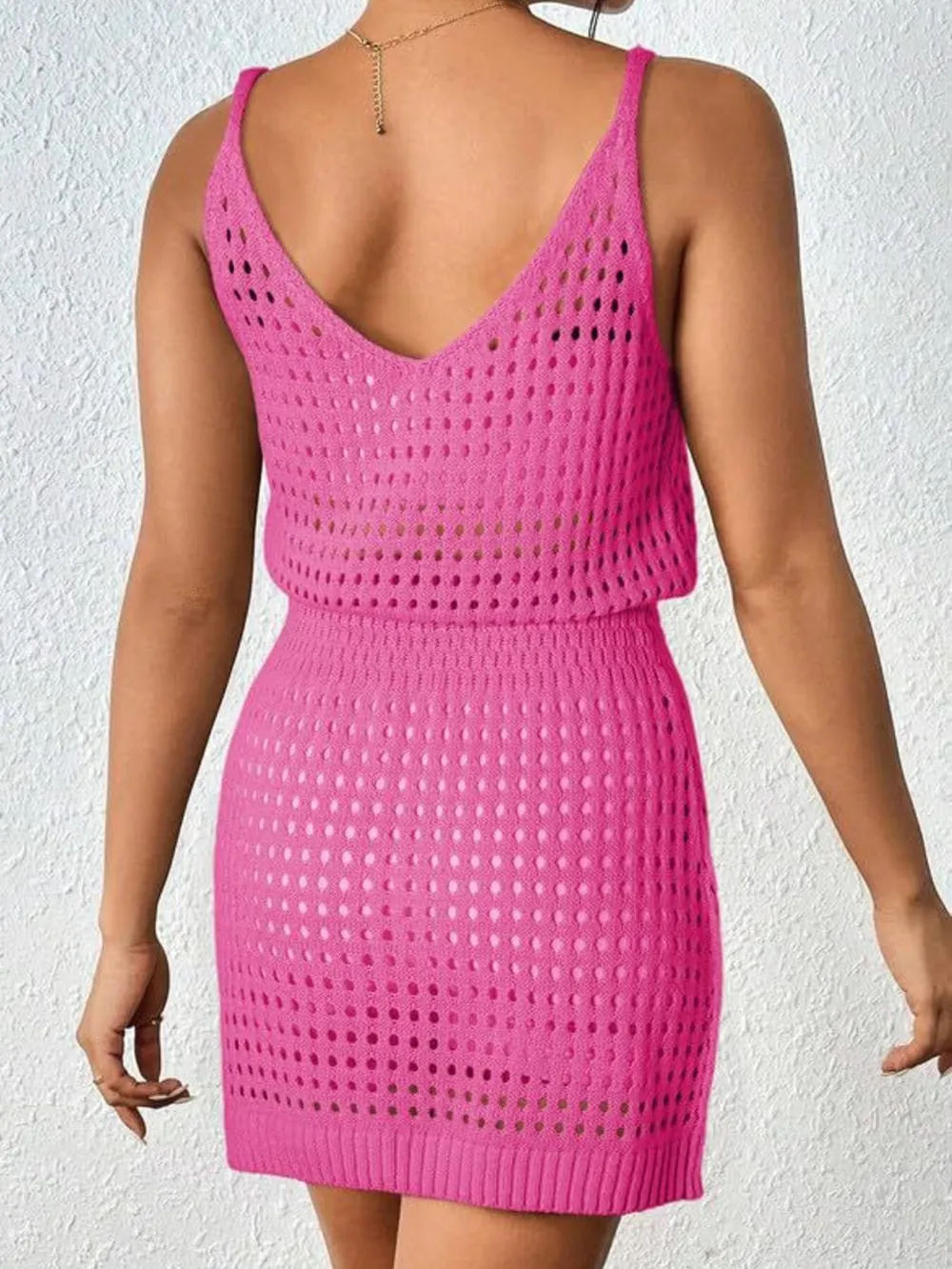 Crochet Sleeveless Knit Cover Up Dress, image 8