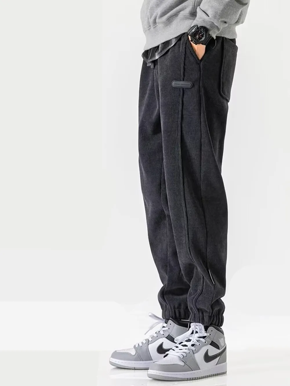 Men's Plus Size Drawstring Loose Fit Joggers, image 4