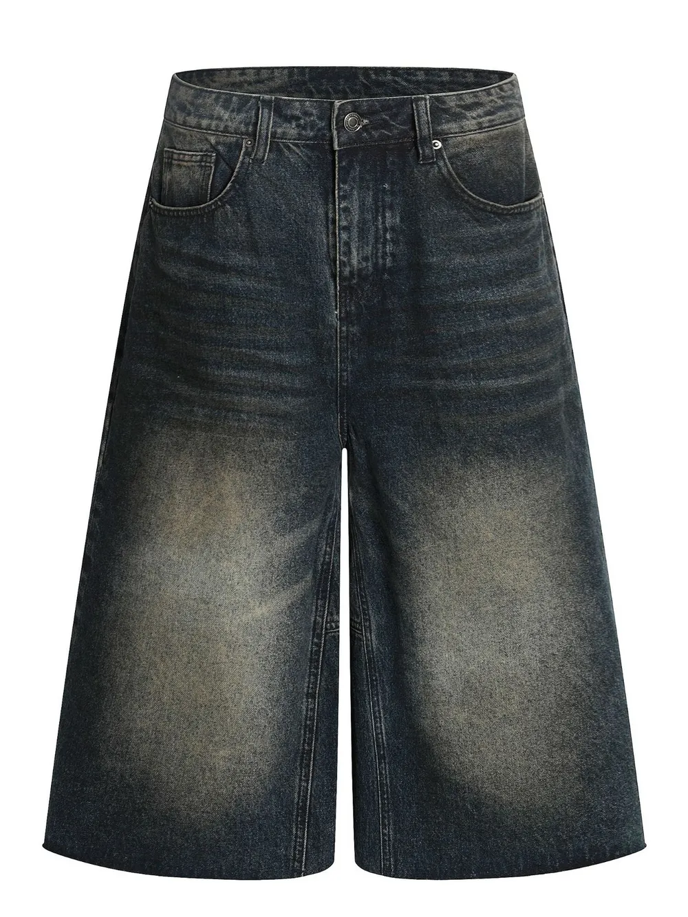 Men's Vintage Wash Wide Leg Capris Jeans, image 2