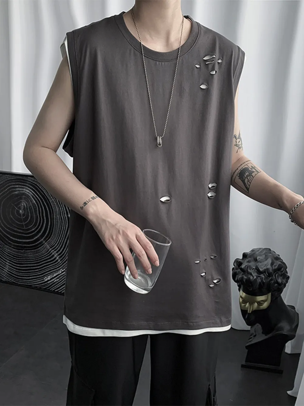 Men's Round Neck Tank, image 4