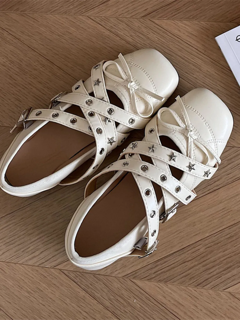 Studded Strappy Bow Slip-Ons, image 6