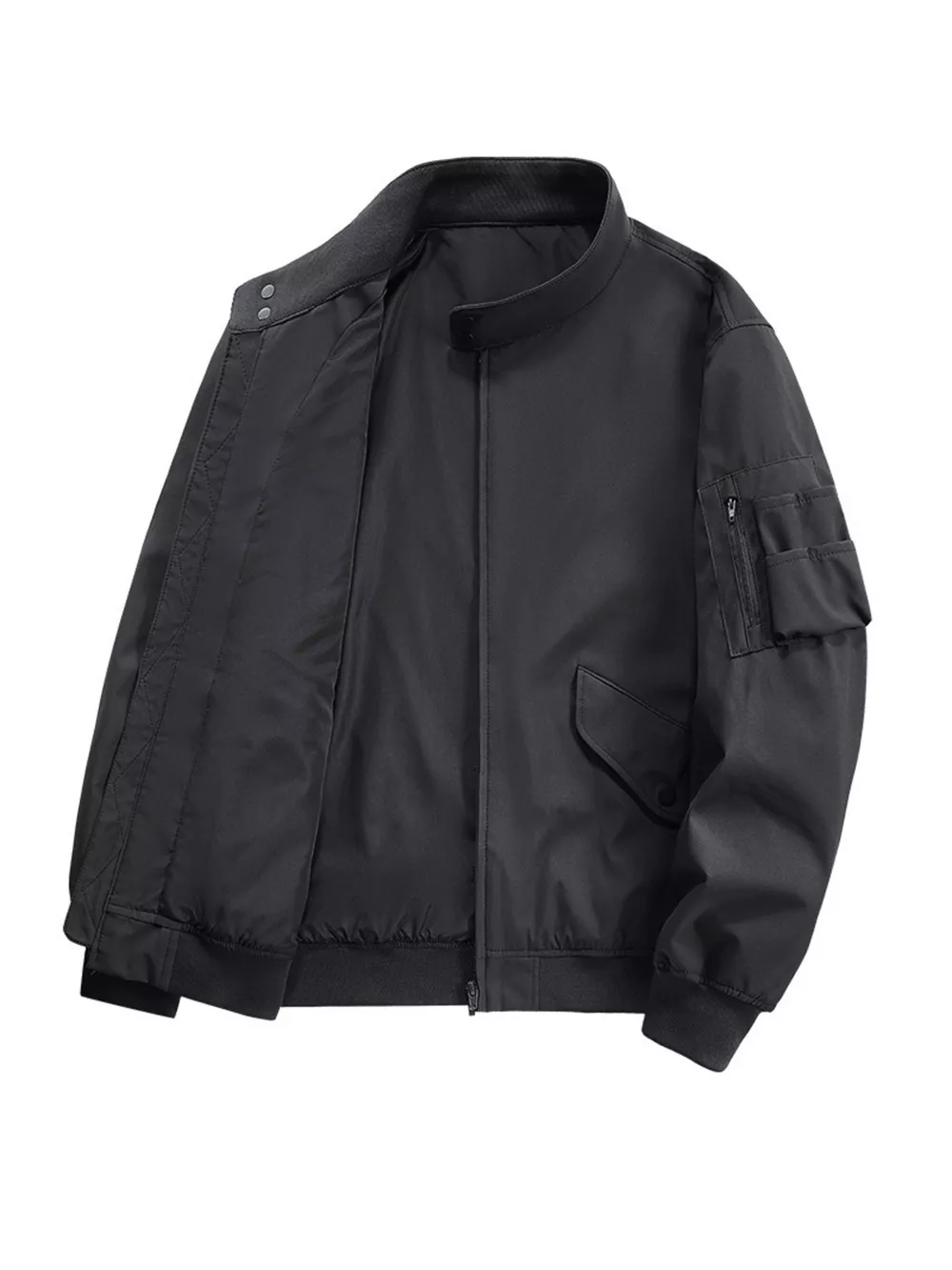 Men's Plus Size Casual Lightweight Zip Up Jacket, image 6