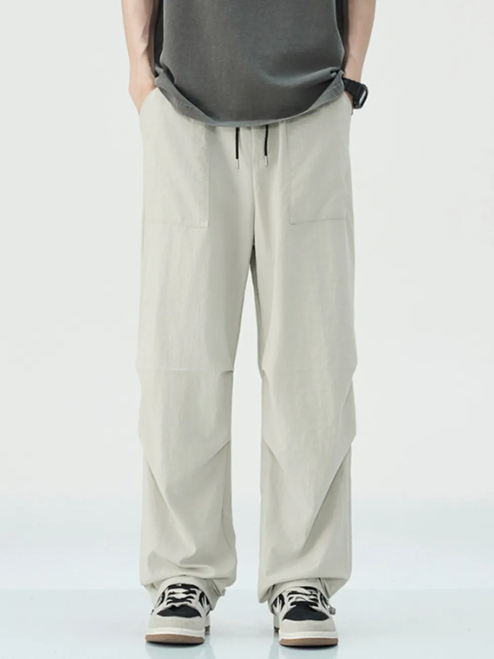 Men's Drawstring Wide Leg Pants, image 2