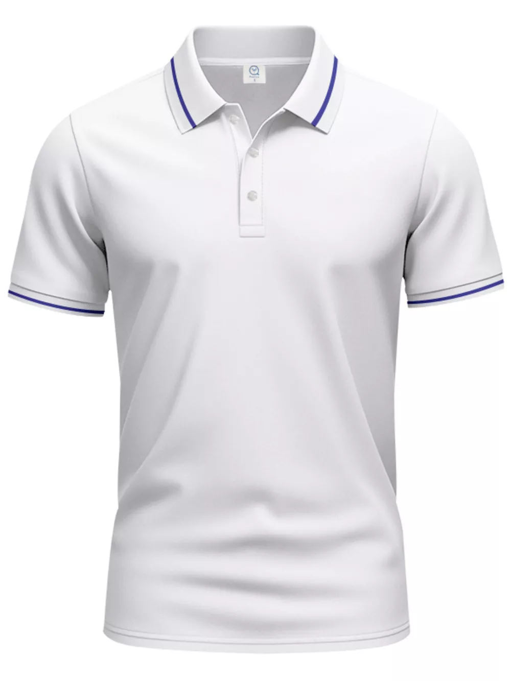 Men's Full Size Contrast Trim Short Sleeve Polo Plus Size, image 9