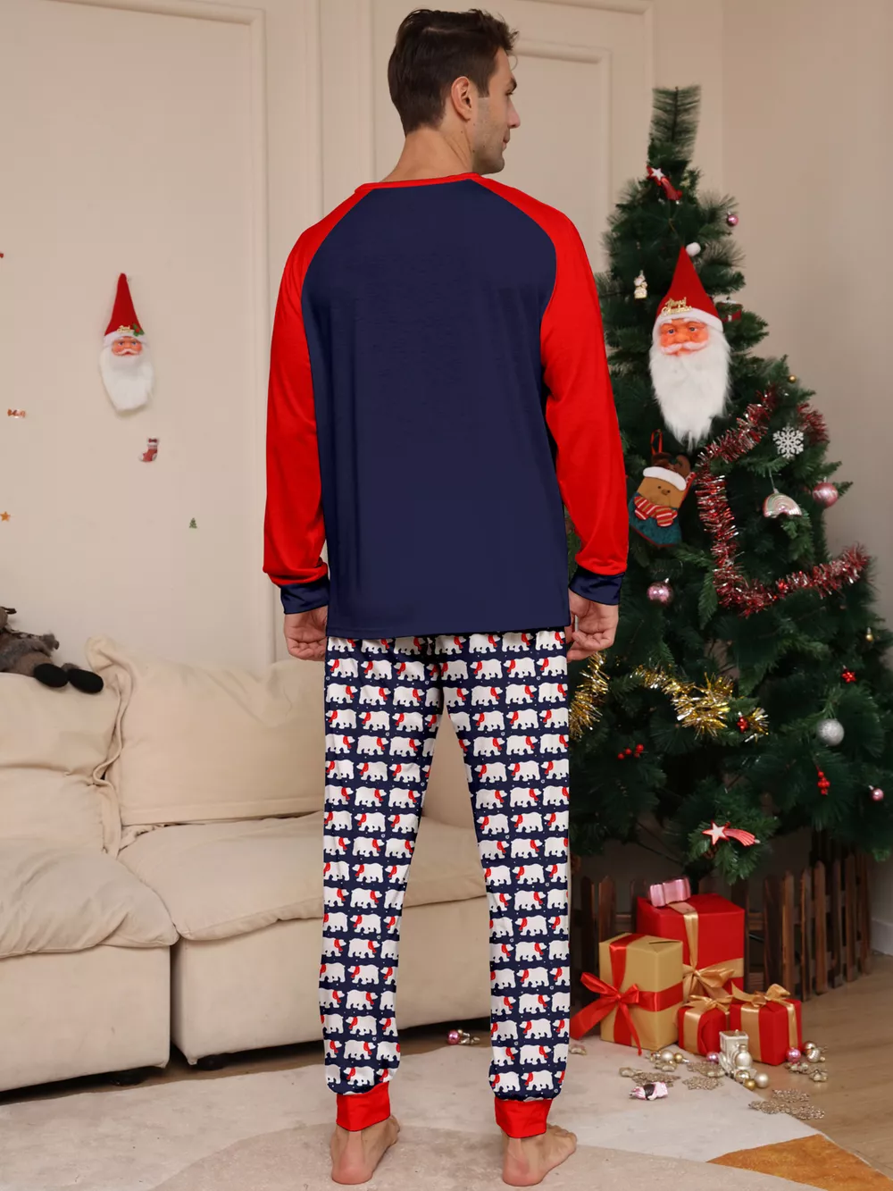 Full Size Matching Family Christmas Pajama Set with Festive Print Plus Size, image 7