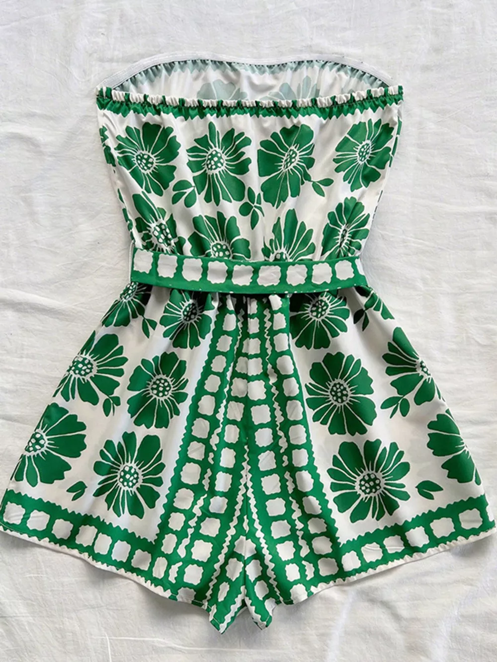 Strapless Tie Waist Romper, image 8