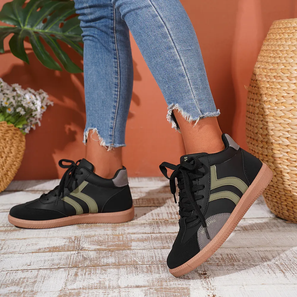 Round Toe Lace Up Sneakers, image 2