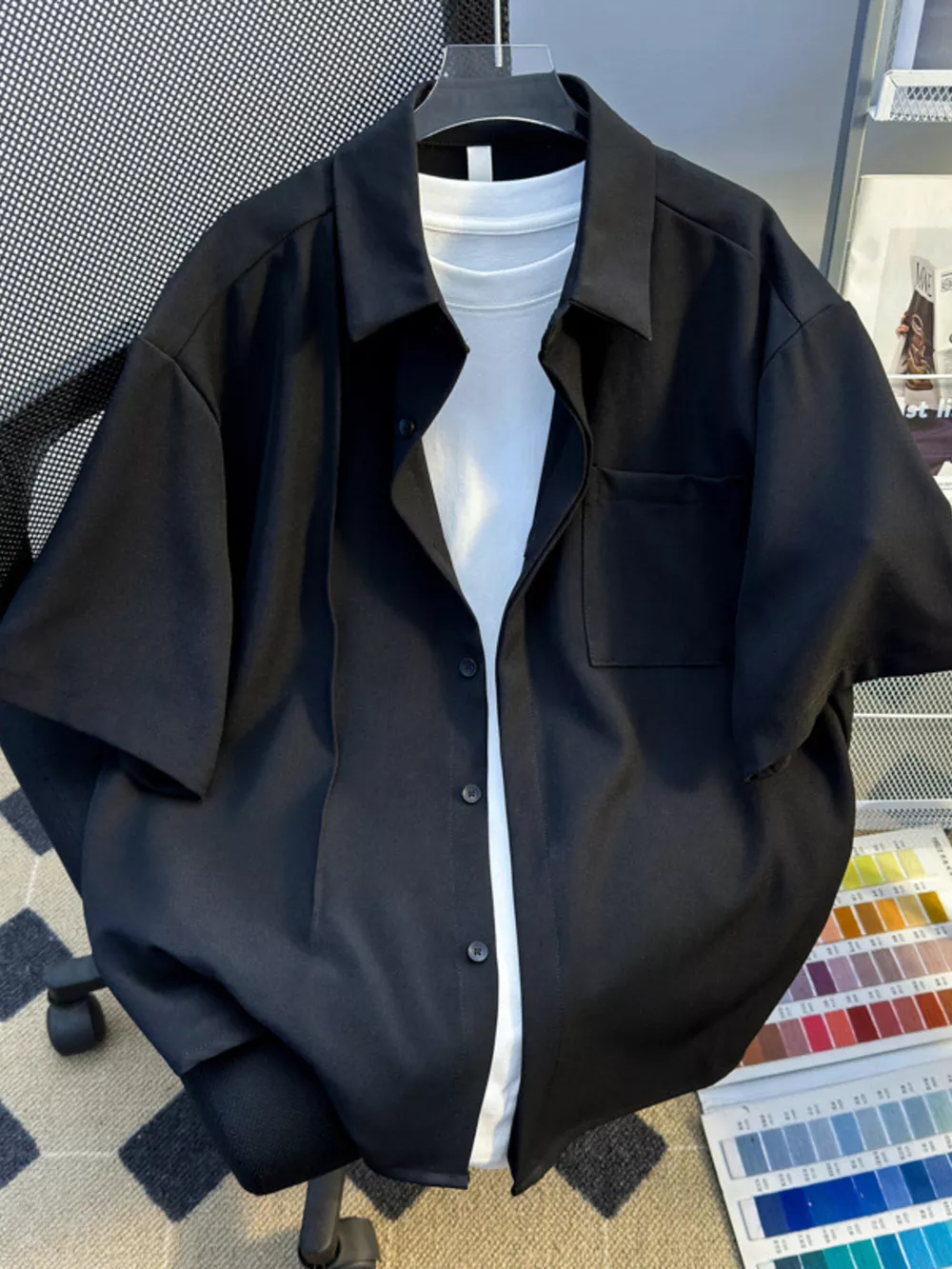 Men's Plus Size Button Up Long Sleeve Shirt, image 2