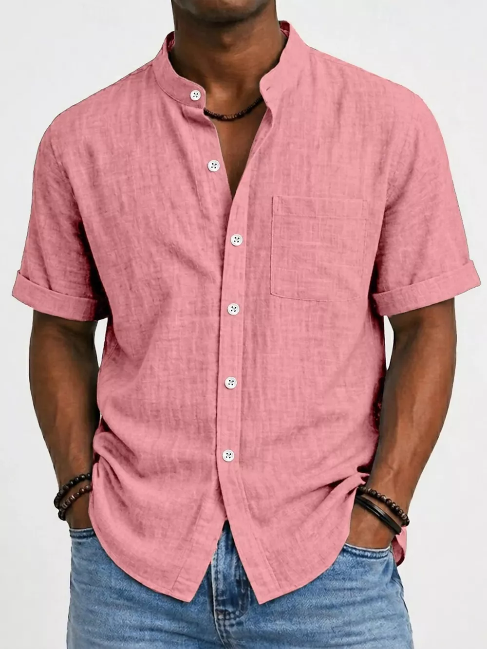Men's Full Size Button Up Short Sleeve Shirt Plus Size, image 7
