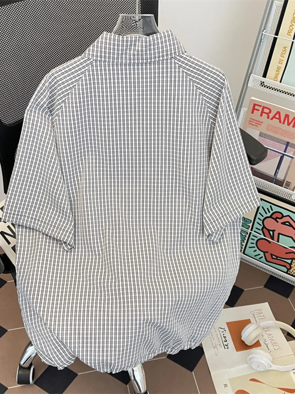 Men's Plus Size Striped Short Sleeve Casual Shirt, image 5