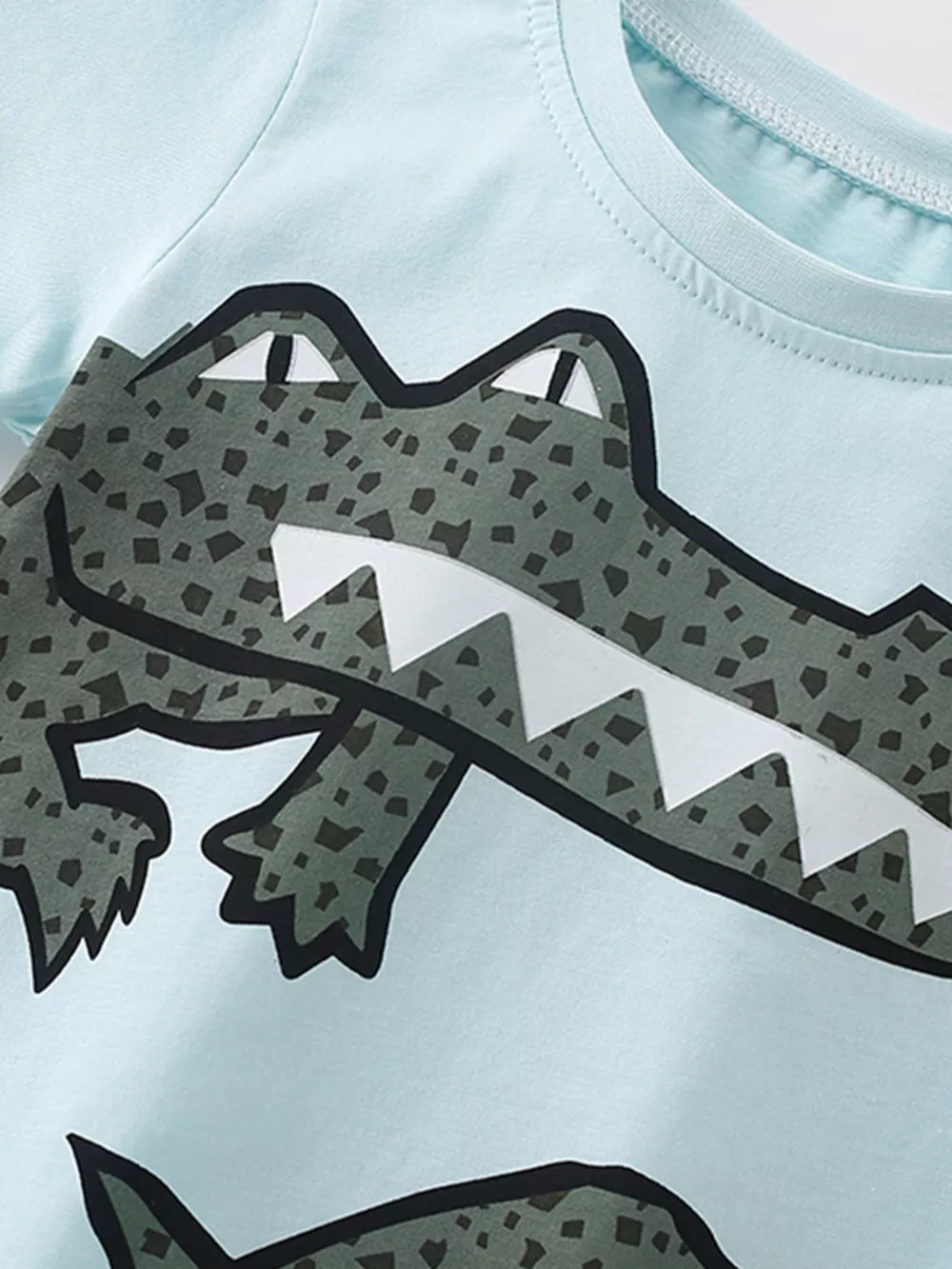 Children's Crocodile Round Neck Tee and Shorts Set, image 4
