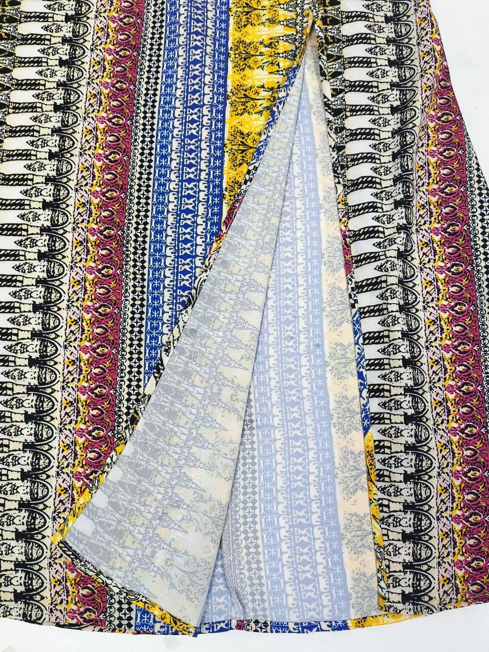 Boho Print Ruffle Sleeve Slit Dress, image 27