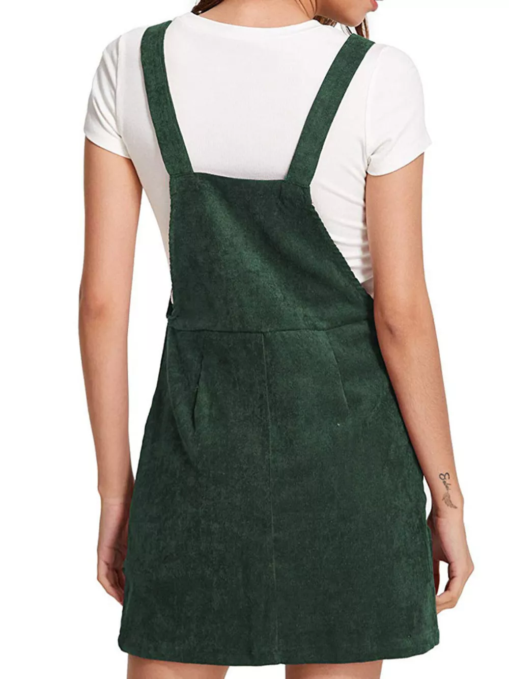 Corduroy Wide Strap Overall Dress, image 10