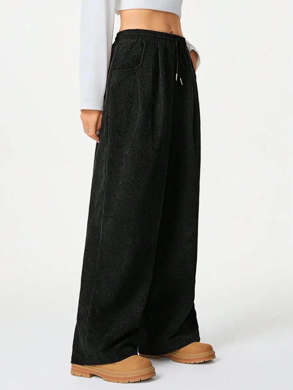 Drawstring Wide Leg Pants, image 5