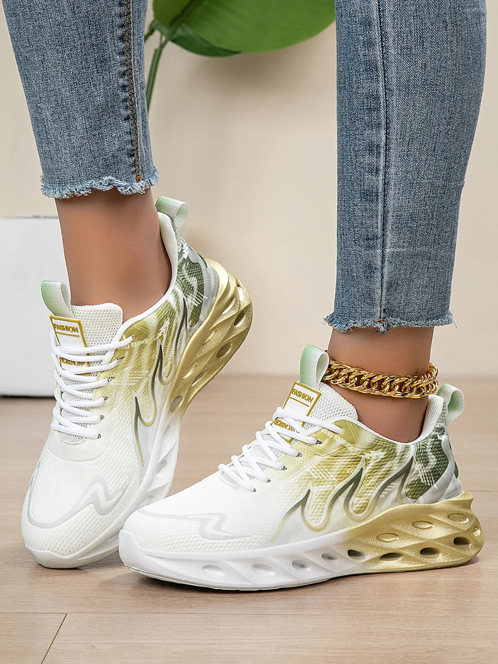 Round Toe Lace Up Mesh Athletic, image 4