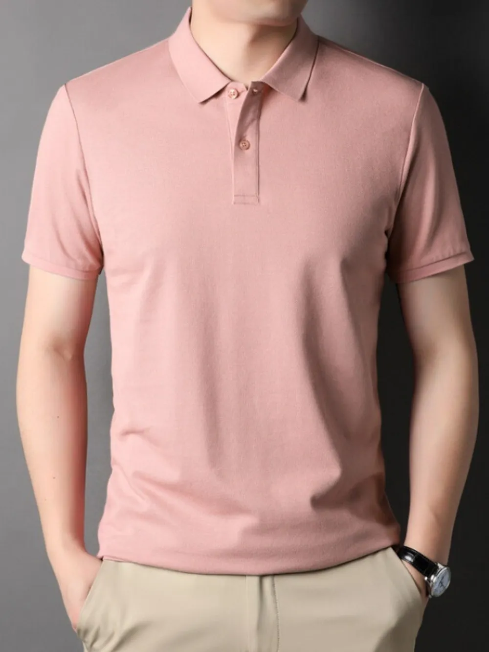 Men's Plus Size Slim Fit Short Sleeve Polo Shirt, image 2
