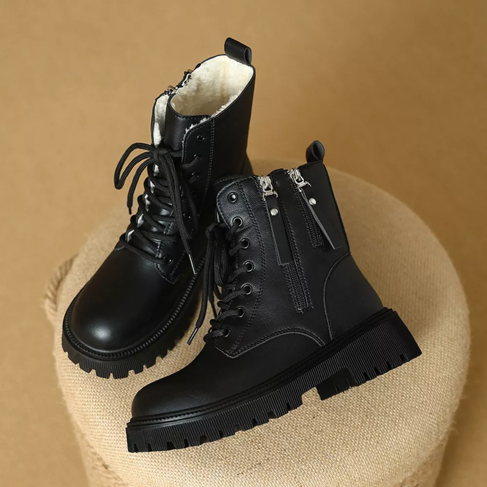 Lace-Up Ankle Combat Boots, image 8
