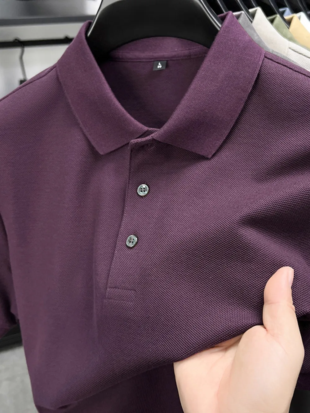 Men's Full Size Button Detail Short Sleeve Polo Plus Size, image 7