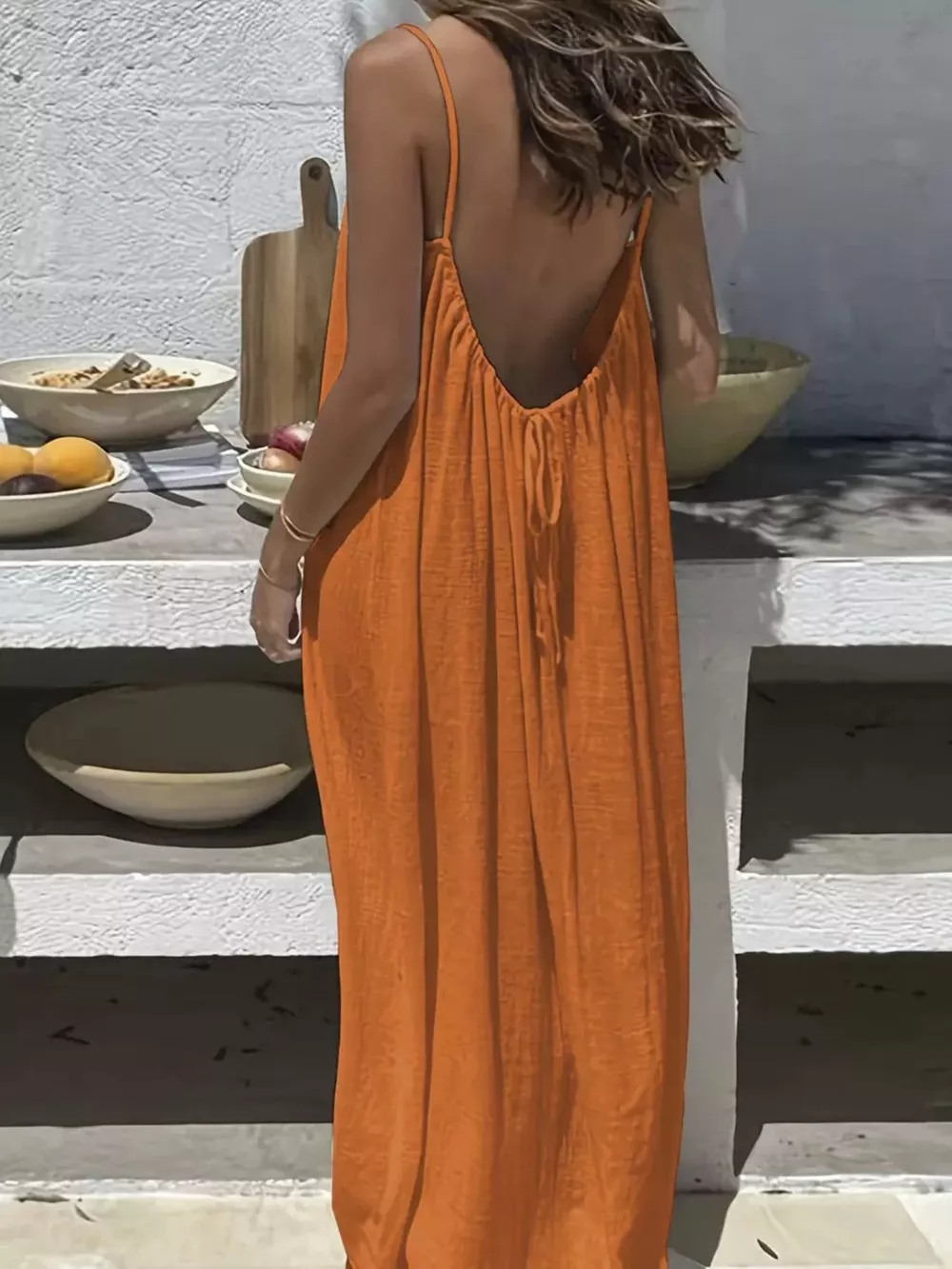 Full Size Backless Scoop Neck Maxi Dress Plus Size, image 18