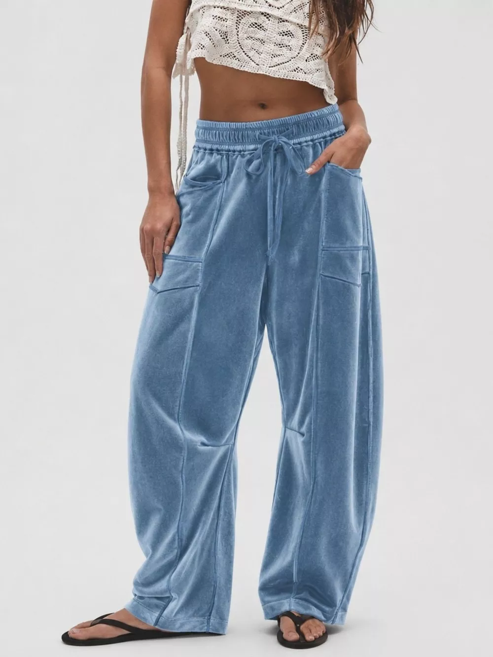 Velvet Wide-Leg Pants, image 3