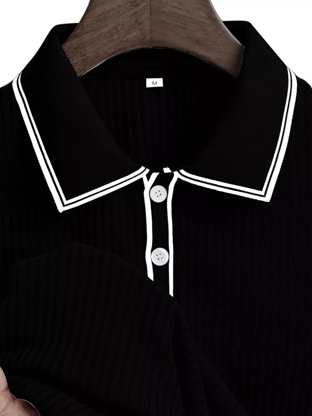 Men‘s Full Size Slim Fit Ribbed Knit Polo Plus Size, image 8