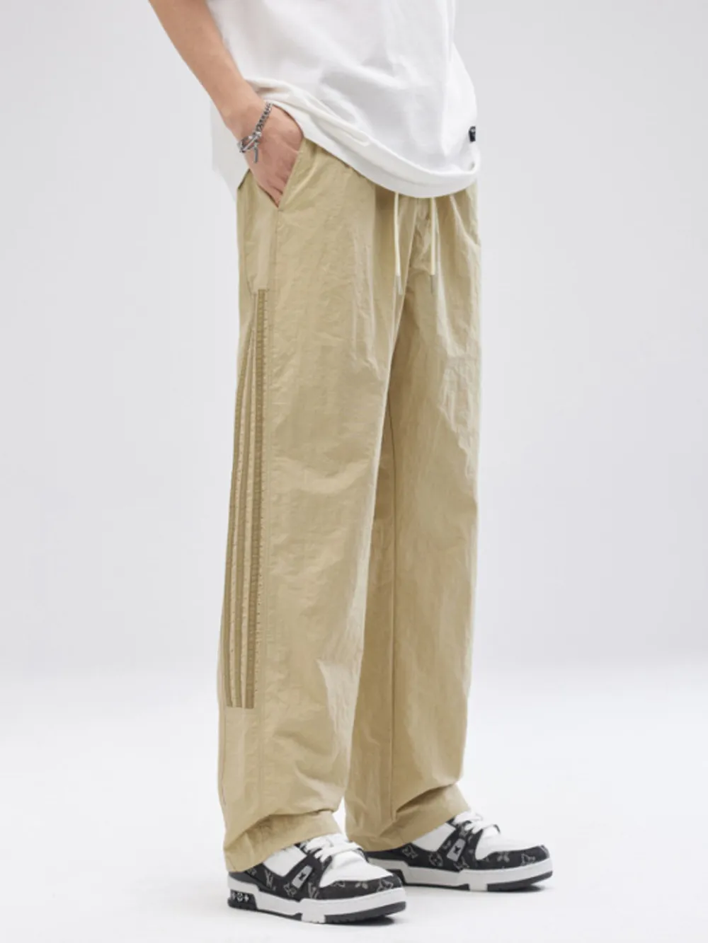 Men's Full Size Striped Wide Leg Pants Plus Size, image 3