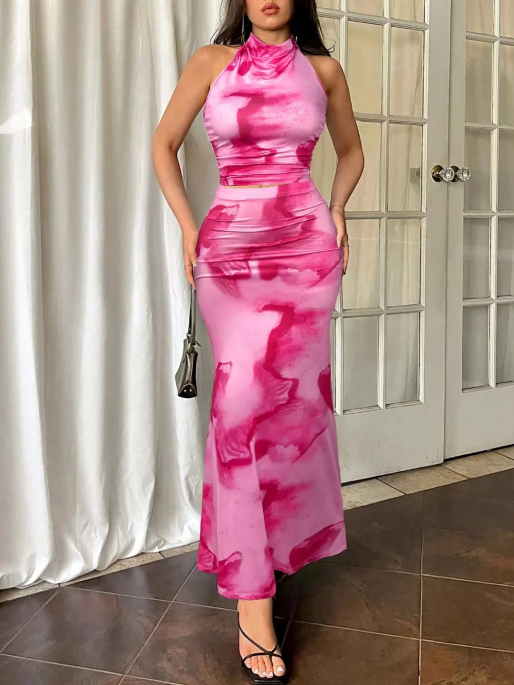 Tie-Dye Halter Top and Mermaid Skirt Set, image 10