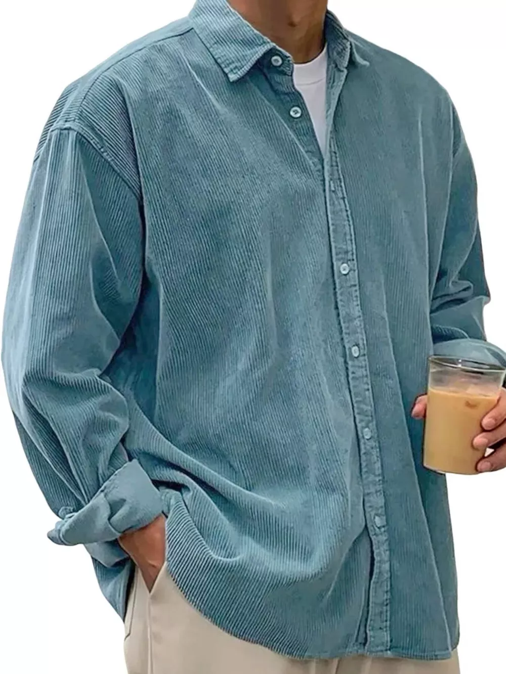 Men's Full Size Button Up Long Sleeve Shirt Plus Size, image 2