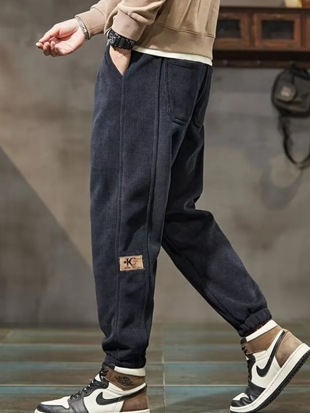 Men's Plus Size Casual Joggers with Pockets, image 2