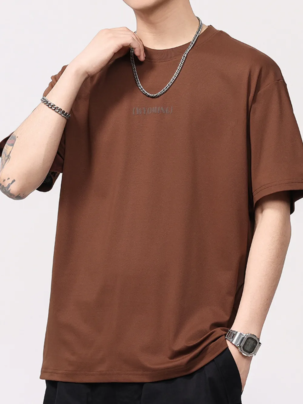 Men's Plus Size Round Neck Short Sleeve T-Shirt