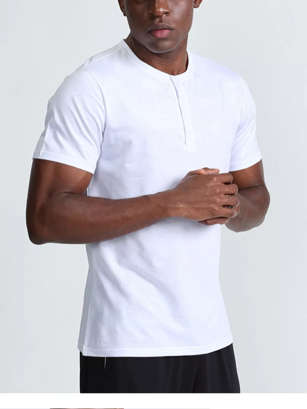 Men's Plus Size Lightweight Henley Active T-Shirt, image 2