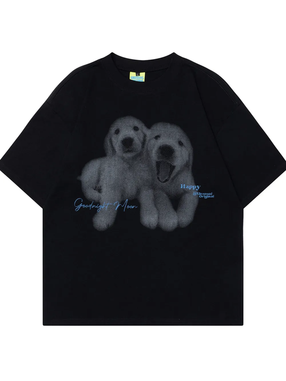 Men's Cute Puppies Graphic Short Sleeve Oversized T-Shirt