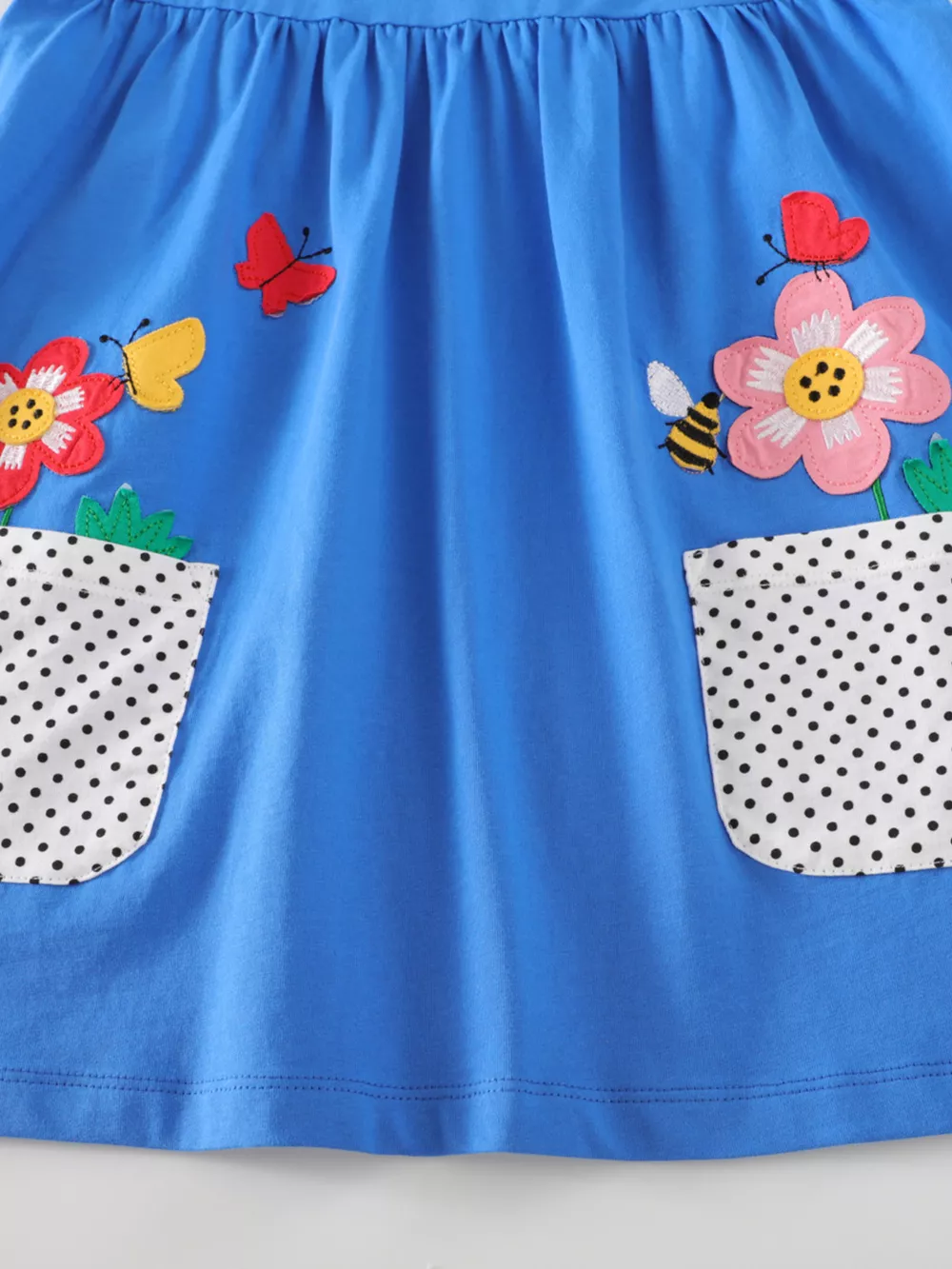 Children's Bird Applique Pocket Ruffle Sleeve Dress, image 9