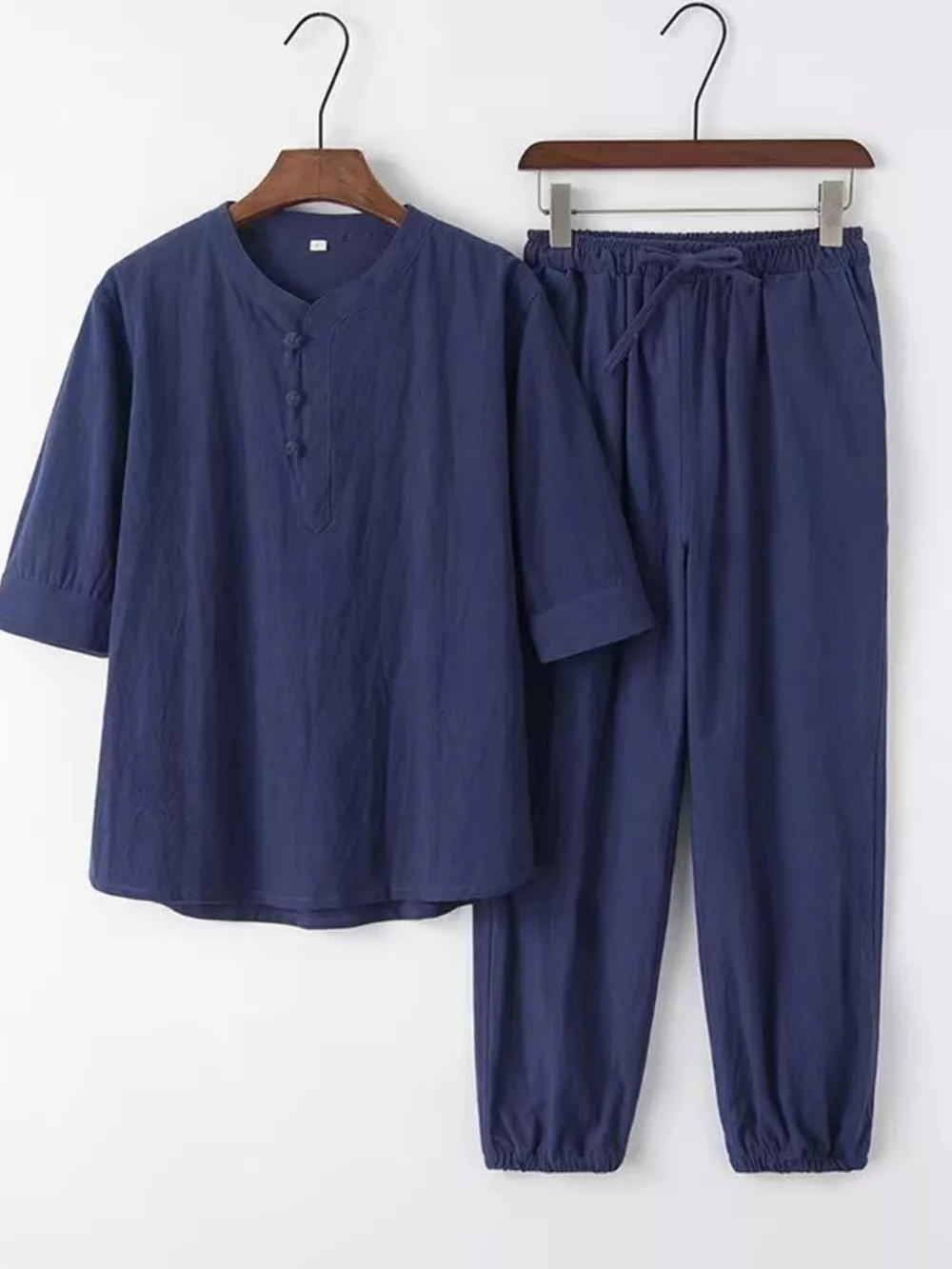 Men's Plus Size 3/4 Sleeve Top and Pants Set, image 7