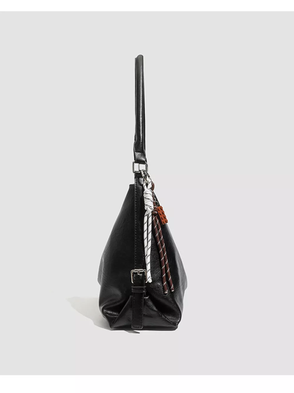 PU Leather Shoulder Bag with Decorative Charm, image 2