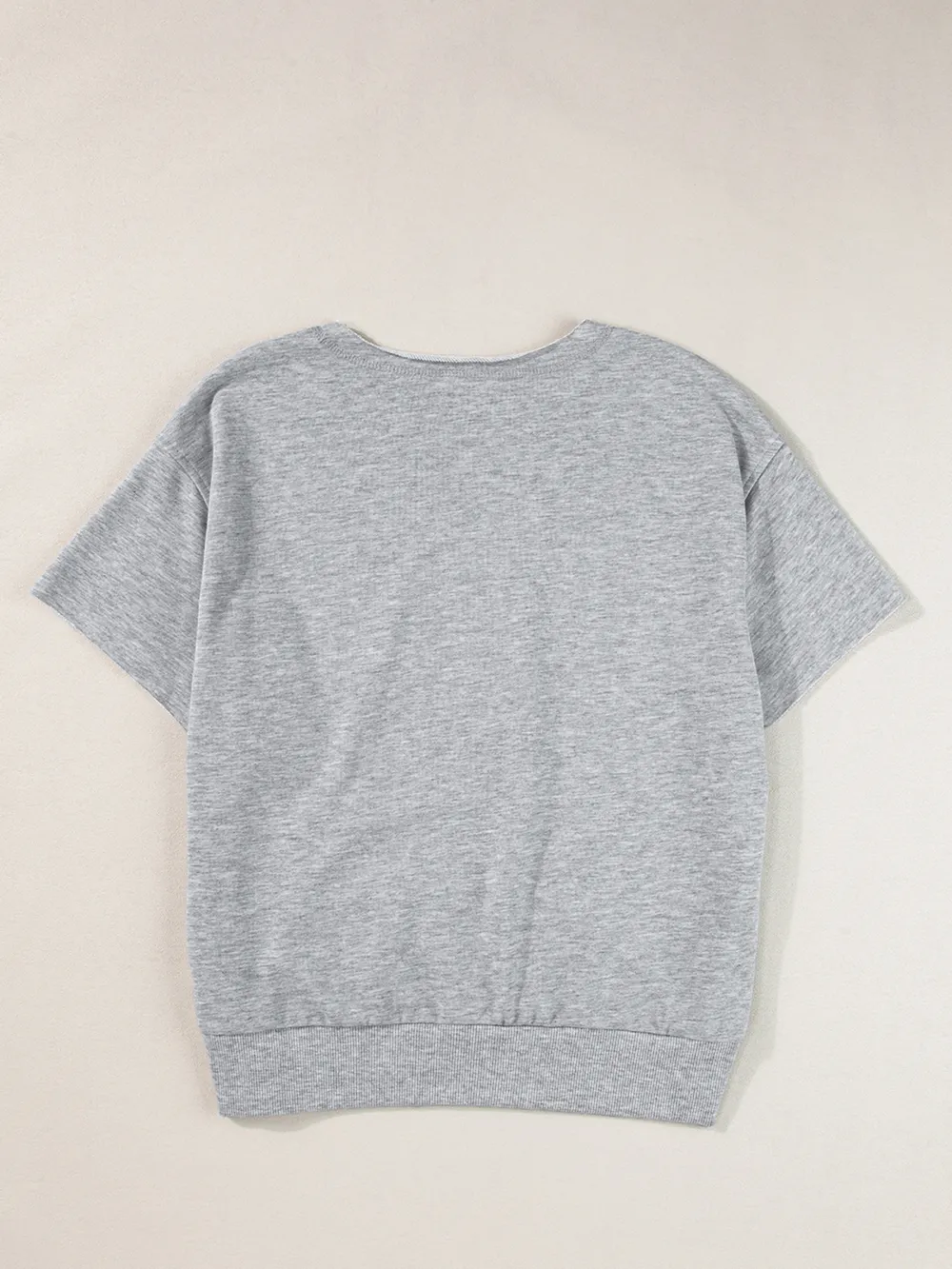 USA Lettering Patch Notched Neck T-Shirt, image 7