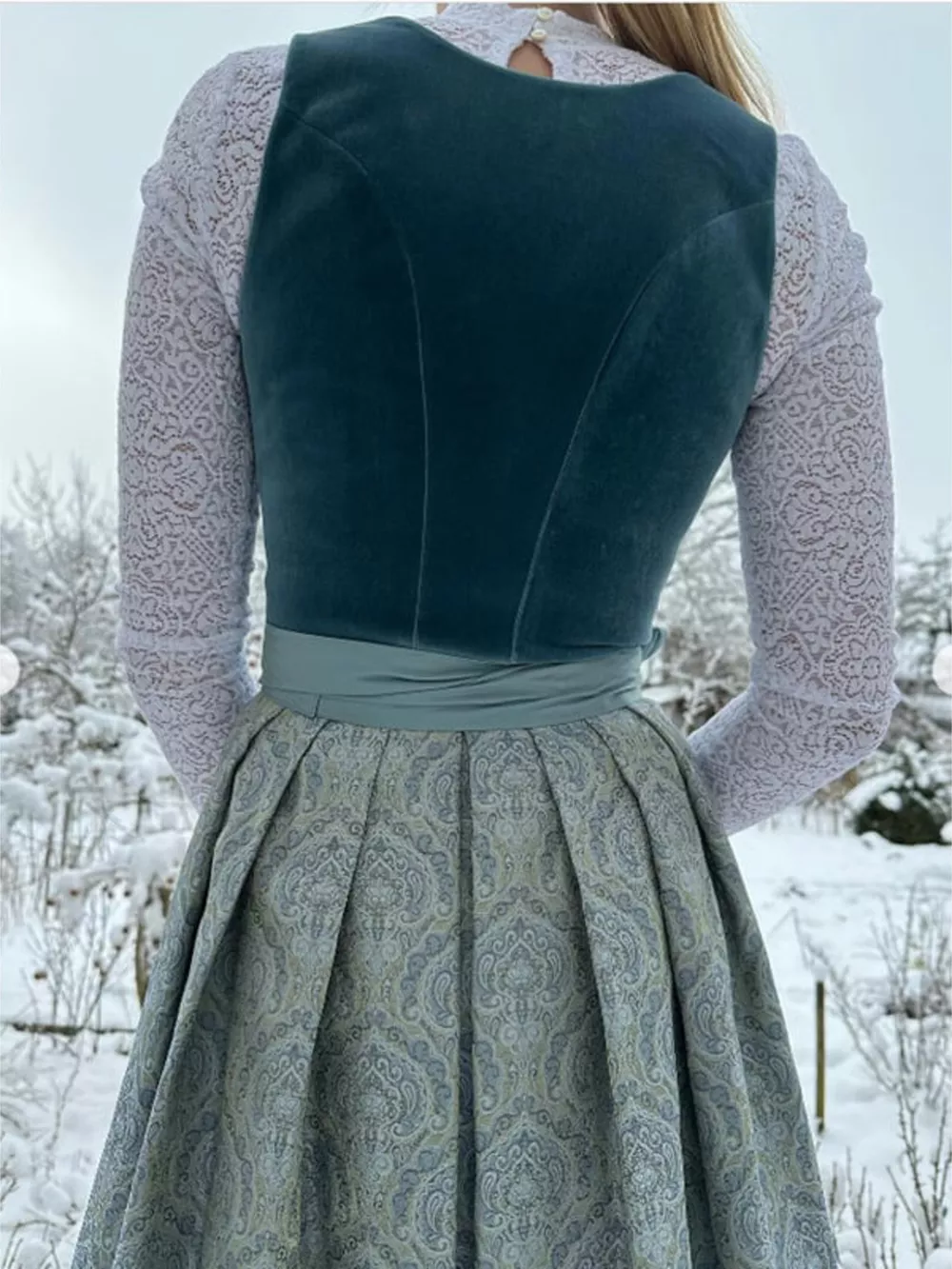 Full Size Velvet Wide Strap Pleated Back Dress Plus Size, image 2