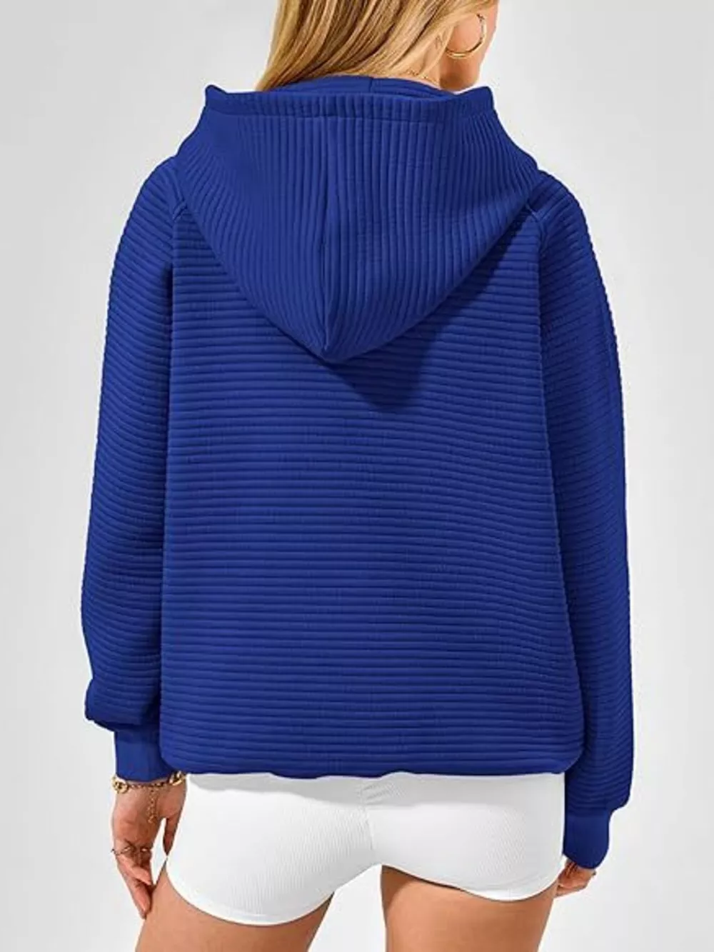 Texture Kangaroo Pocket Raglan Sleeve Hoodie, image 8