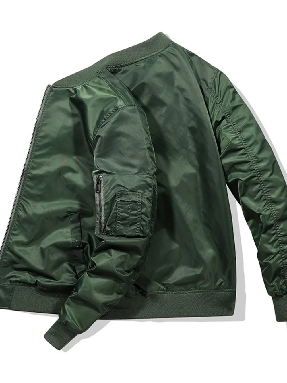 Men's Plus Size Zip Up Long Sleeve Jacket, image 3